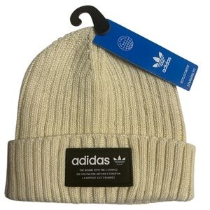Adidas Cream Ribbed Beanie
